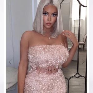 Pink Fringe Party Dress